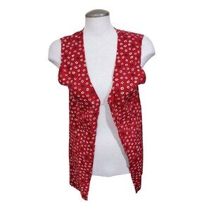 Vintage Charlie Sun Vest Size M Ditsy Floral One Button Sleeveless Cottagecore